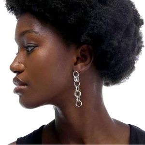 Victoria Cruz Circle Dangle Earrings-Silver